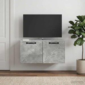 vidaXL Wandbeugel TV-kast Betongrijs 59,5 x 31 x 30 cm Bewerkt hout