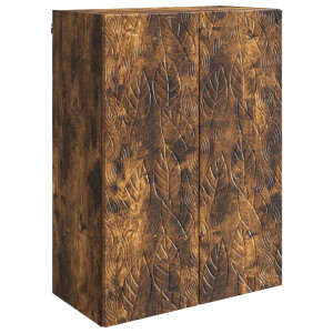 vidaXL Wandkast Gerookt eiken 66 x 34,5 x 90 cm Bewerkt hout