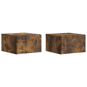 vidaXL Wandbeugel Bedkast 2 pcs Gerookt eiken 49 x 34,5 x 20 cm