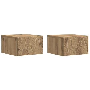 vidaXL Wandbeugel Bedkast 2 pcs Artisanaal eiken 49 x 34,5 x 20 cm