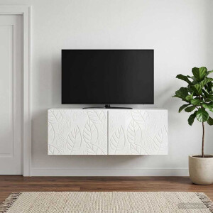 vidaXL Wandbeugel TV-kast 59,5 x 41 x 30 cm Hoogglans Wit Bewerkt hout