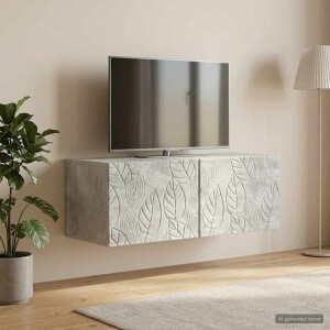 vidaXL Wandbeugel TV-kast 59,5 x 31 cm Betongrijs Bewerkt hout