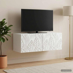 vidaXL Wandbeugel TV-kast 78,5 x 31 cm Wit Bewerkt hout Wandgemonteerd