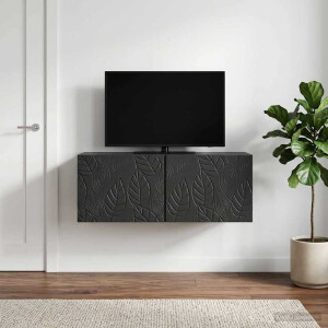 vidaXL Wandbeugel TV-kast 78,5 x 31 cm Zwart Bewerkt hout