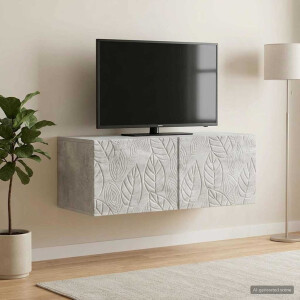 vidaXL Wandbeugel TV-kast 98 x 31 cm Betongrijs Bewerkt hout