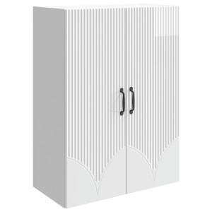 vidaXL Wandkast Hoogglans Wit 66 x 34,5 x 90 cm Bewerkt hout