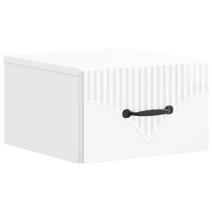 vidaXL Wandbeugel Bedkast Hoogglans Wit 34,5 x 33 x 20 cm Bewerkt hout