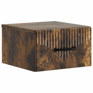 vidaXL Wandbeugel Bedkast Gerookt eiken 34,5 x 33 x 20 cm Bewerkt hout