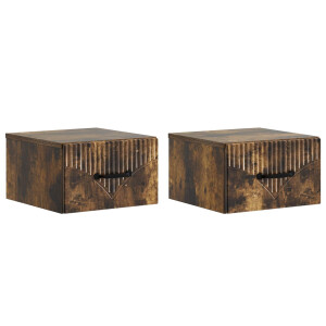 vidaXL Wandbeugel Bedkast 2 pcs Gerookt eiken 34,5 x 33 x 20 cm