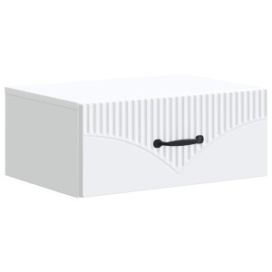 vidaXL Wandbeugel Bedkast met lade Wit 49 x 34,5 x 20 cm Bewerkt hout