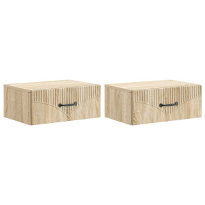 vidaXL Wandbeugel Bedkast 2 pcs Sonoma Eiken 49 x 34,5 x 20 cm