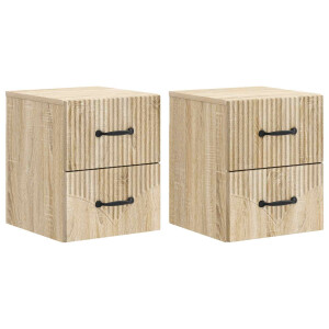 vidaXL Wandbeugel Bedkast 2 pcs Sonoma Eiken 34,5 x 33 x 40 cm