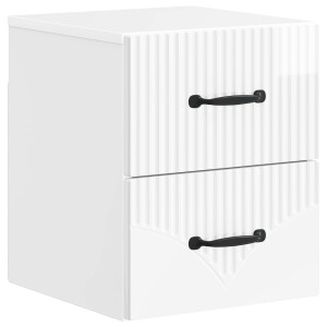 vidaXL Wandbeugel Bedkast Hoogglans Wit 34,5 x 33 x 40 cm Bewerkt hout