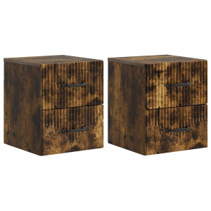 vidaXL Wandbeugel Bedkast 2 pcs Gerookt eiken 34,5 x 33 x 40 cm
