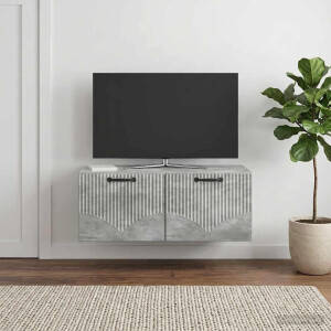 vidaXL Wandbeugel TV-kast Betongrijs 78,5 x 41 x 30 cm Bewerkt hout