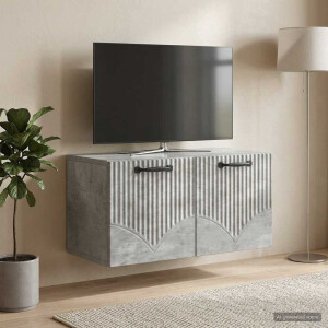 vidaXL Wandbeugel TV-kast Betongrijs 59,5 x 31 x 30 cm Bewerkt hout
