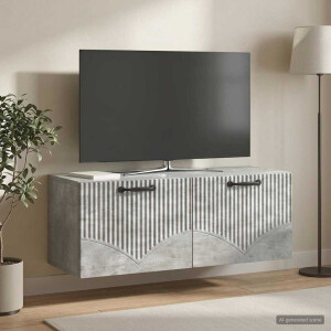 vidaXL Wandbeugel TV-kast Betongrijs 78,5 x 31 x 30 cm Bewerkt hout