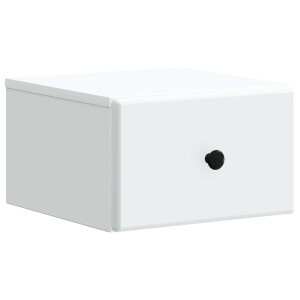 vidaXL Wandbeugel Bedkast met lade Wit 34,5 x 33 x 20 cm Bewerkt hout