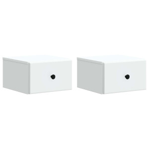vidaXL Wandbeugel Bedkast 2 pcs Wit 34,5 x 33 x 20 cm Bewerkt hout