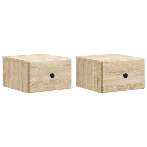 vidaXL Wandbeugel Bedkast 2 pcs Sonoma Eiken 34,5 x 33 x 20 cm