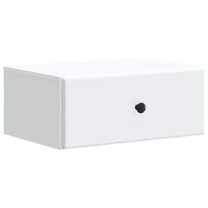 vidaXL Wandbeugel Bedkast met lade Wit 49 x 34,5 x 20 cm Bewerkt hout