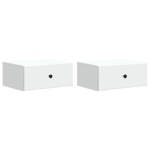 vidaXL Wandbeugel Bedkast 2 pcs Wit 49 x 34,5 x 20 cm Bewerkt hout