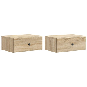 vidaXL Wandbeugel Bedkast 2 pcs Sonoma Eiken 49 x 34,5 x 20 cm