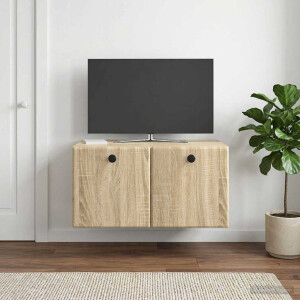 vidaXL Wandbeugel TV-kast 59,5 x 41 x 30 cm Sonoma Eiken Bewerkt hout