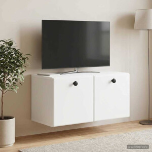 vidaXL Wandbeugel TV-kast 59,5 x 31 x 30 cm Wit Bewerkt hout