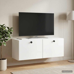vidaXL Wandbeugel TV-kast 78,5 x 31 x 30 cm Hoogglans Wit Bewerkt hout