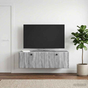 vidaXL Wandbeugel TV-kast 98 x 31 x 30 cm Grijs Sonoma Bewerkt hout