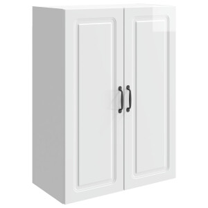 vidaXL Wandkast Hoogglans Wit 66 x 34,5 x 90 cm Bewerkt hout