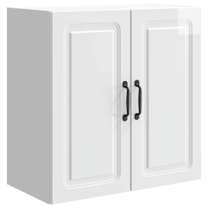 vidaXL Wandkast Hoogglans Wit 59 x 31 x 60 cm Bewerkt hout
