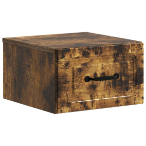 vidaXL Wandbeugel Bedkast Gerookt eiken 34,5 x 33 x 20 cm Bewerkt hout