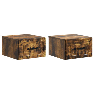 vidaXL Wandbeugel Bedkast 2 pcs Gerookt eiken 34,5 x 33 x 20 cm