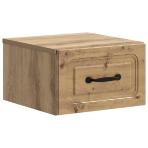 vidaXL Wandbeugel Bedkast met lade Artisanaal eiken 34,5 x 33 x 20 cm