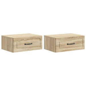 vidaXL Wandbeugel Bedkast 2 pcs Sonoma Eiken 49 x 34,5 x 20 cm