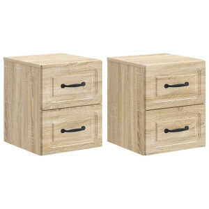 vidaXL Wandbeugel Bedkast 2 pcs Sonoma Eiken 34,5 x 33 x 40 cm