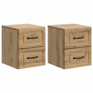 vidaXL Wandbeugel Bedkast 2 pcs Artisanaal eiken 34,5 x 33 x 40 cm
