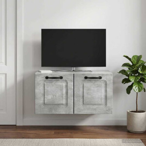 vidaXL Wandbeugel TV-kast Betongrijs 59,5 x 31 x 30 cm Bewerkt hout
