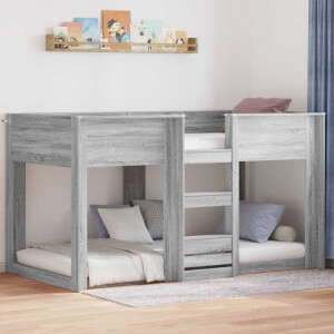 vidaXL Bunk Bed voor Kinderen Grijs Sonoma 100 x 200 cm Bewerkt hout