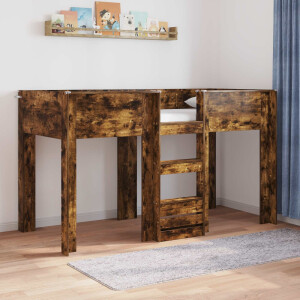 vidaXL Bunk Bed voor Kinderen Gerookt eiken 75 x 190 cm Bewerkt hout