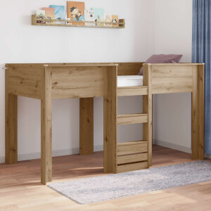 vidaXL Bunk Bed voor Kinderen Artisan Eiken 90 x 190 cm Bewerkt hout