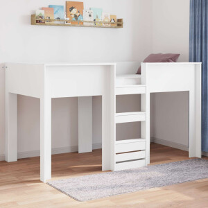 vidaXL Bunk Bed voor Kinderen met opslag Wit 90 x 200 cm Bewerkt hout