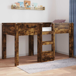 vidaXL Bunk Bed voor Kinderen Gerookt eiken 90 x 200 cm Bewerkt hout