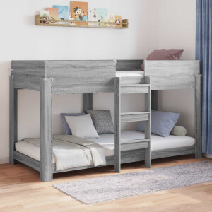 vidaXL Bunk Bed voor Kinderen Grijs Sonoma 100 x 200 cm Bewerkt hout