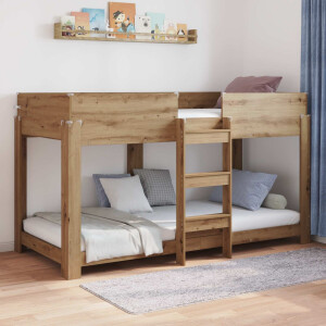 vidaXL Bunk Bed voor Kinderen Artisan Eiken 90 x 200 cm Bewerkt hout