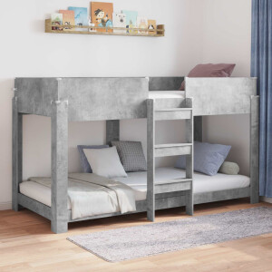 vidaXL Bunk Bed voor Kinderen Beton Grijs 90 x 190 cm Bewerkt hout