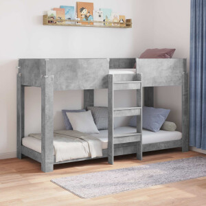 vidaXL Bunk Bed voor Kinderen Beton Grijs 75 x 190 cm Bewerkt hout