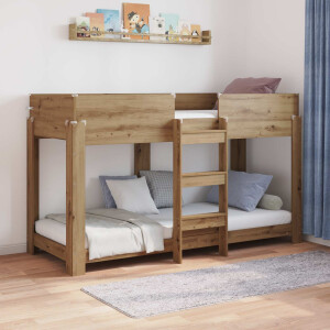 vidaXL Bunk Bed voor Kinderen Artisan Eiken 75 x 190 cm Bewerkt hout